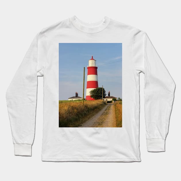 Happisburgh Lighthouse Norfolk Long Sleeve T-Shirt by avrilharris